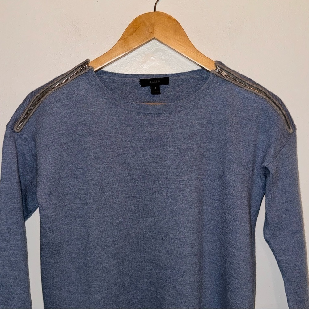 J. Crew Merino Wool Sweater with Zipper Shoulders Women’s Size Small - Picture 3 of 11